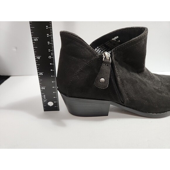 SO Black Faux Suede Ankle Boots SZ 8.5 Kohl's Memory Foam - Picture 10 of 10